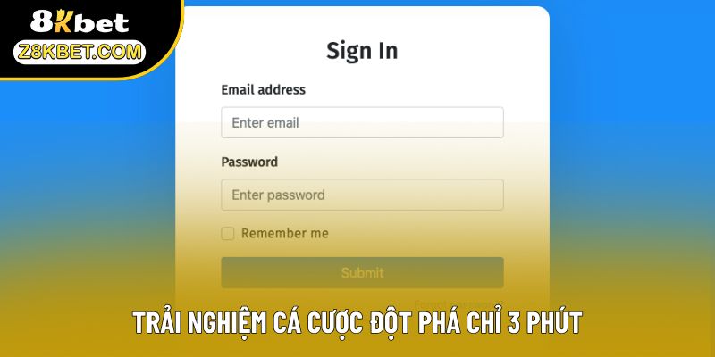 Trải nghiệm cá cược đột phá chỉ 3 phút